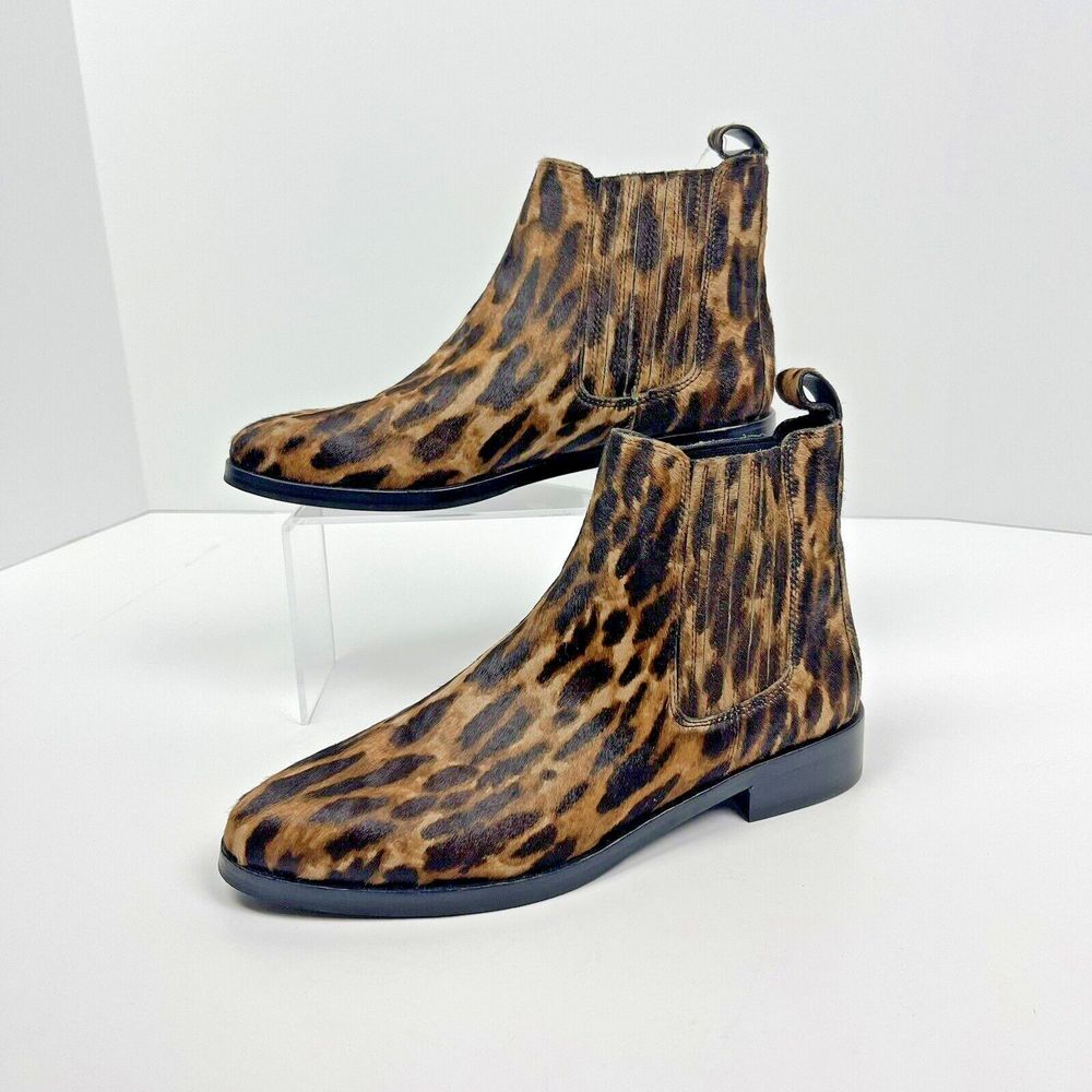 VINCE CAMUTO‎ Cheetah Print Boots Bootie Calf Hair Womens Size 6 Animal Print